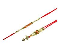 E Mega Mart India Lely's Divine Beautiful Rajasthani Lumba Rakhi Set ForBhaiya/Bhabhi