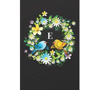 E: Monogram Initial Letter Notebook, Journal, Planner, Diary - 120 Sheets of Cream Lined Paper, Medium Ruled, 6" x 9" inches, Numbered Pages