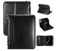 E NET-CASE 9-11 Inch Universal Tablet Case with Tri-Angle Adjustable Stand (Vertical/Horizontal), Detachable Shoulder Strap & Document Card Pocket, Premium PU Leather(Black)