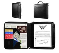 E NET-CASE Case for Kindle Scribe 10.2 inch 2024 & 2022 Released - Business Handheld Design Upgraded PU Leather Cover for Kindle Scribe Digital Paper with Zipper & Pen Holder (Black)