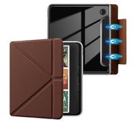 E NET-CASE Detachable Magnetic Case for 7" Kobo Libra Colour & Tolino Vision Color (2024) eReader, Ultra Clear Back Scratch-Proof Light丨Easy to Detach & Attach丨Auto Sleep/Wake, Brown