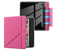 E NET-CASE Detachable Magnetic Case for 7" Kobo Libra Colour & Tolino Vision Color (2024) eReader, Ultra Clear Back Scratch-Proof Light丨Easy to Detach & Attach丨Auto Sleep/Wake, Raspberry