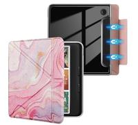 E NET-CASE Detachable Magnetic Case for 7" Kobo Libra Colour & Tolino Vision Color (2024) eReader, Ultra Clear Back Scratch-Proof Light丨Easy to Detach & Attach丨Auto Sleep/Wake, Pink Flowing Gold