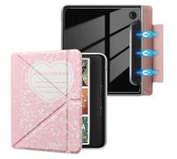E NET-CASE Detachable Magnetic Case for 7" Kobo Libra Colour & Tolino Vision Color (2024) eReader, Ultra Clear Back Scratch-Proof Light丨Easy to Detach & Attach丨Auto Sleep/Wake, Love Pink