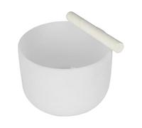 E Note 432Hz Crystal Singing Bowl for Sound Healing, Heart Chakra Quartz Sound Bowl with O-Ring & Suede Mallet - Meditation Yoga Relaxation Gift(White,7inch)