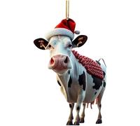 (E) Novelty Festive Christmas Decorations Christmas Decoration Personalized Cow Gift Christmas Tree Hanging Decoration Ornaments for Indoor Outdoor,
