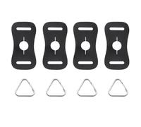 E-outstanding 2Sets Stainless Steel Triangle Split Ring Hook with Leather Protector Cover Pad for DSLR RF Mirrorless Camera