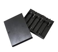 E-outstanding 9V Battery Holder 6X 1.5V AA Battery Storage Case Black Box with ON/Off Switch and Wire Leads