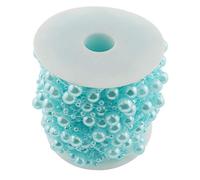 E-outstanding Pearl Garland 30m/98ft Fishing Line Artificial Blue Pearls Beads Chain String Garland Roll Pearl Beaded Trim for DIY Wedding Party Bouquet Decor 8mm and 3mm