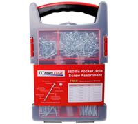 E.P.H. Pocket Hole Screws - 650pc Assorted Self-Tapping Zinc-Coated Square Drive Wood Screws for Hardwood & Softwood - Includes 150mm Driver Bit & Heavy-Duty Carry Case - EPHS650CASE