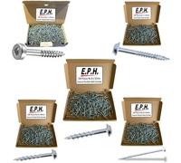 E.P.H. Pocket Hole Screws - 650pc Assorted Self-Tapping Zinc-Coated Square Drive Wood Screws for Hardwood & Softwood - EPHS650MIX