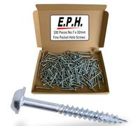 E.P.H. Pocket Hole Screws - No.7 x 32mm, Pack of 100 - Fine Self-Cutting Thread, Square Drive - For Hardwoods - EPHS732100F