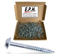 E.P.H. Pocket Hole Screws - No.7 x 32mm, Pack of 250 - Fine Self-Cutting Thread, Square Drive - For Hardwoods - EPHS732250F