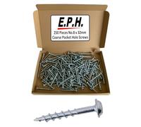 E.P.H. Pocket Hole Screws - No.8 x 32mm, Pack of 250 - Coarse Self-Cutting Thread, Square Drive - For Softwoods & Man-Made Boards - EPHS832250C