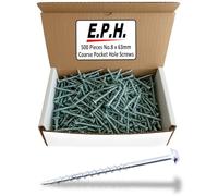 E.P.H. Pocket Hole Screws - No.8 x 63mm, Pack of 500 - Coarse Self-Cutting Thread, Square Drive - For Softwoods & Man-Made Boards - EPHS863500C