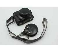 E-P7 Camera Case, Zakao PU Fullbody Bottom Opening Version Protective Leather Camera Case Bag for Olympus PEN E-P7 EP7 14-42mm EZ lens with Shoulder Strap and Mini Bag (Black)