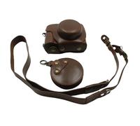 E-P7 Camera Case, Zakao PU Fullbody Bottom Opening Version Protective Leather Camera Case Bag for Olympus PEN E-P7 EP7 14-42mm EZ lens with Shoulder Strap and Mini Bag (Coffee)