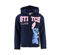 E plus M Lilo and Stitch Hoodie for Girls - Children's Hoodie Angel Jacket with Hood Sweatshirt with Zip Size 98-128 cm Warm Gift, blue, 104
