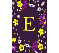 E: Pretty Initial Alphabet Monogram Letter E Ruled Notebook. Cute Floral Design - Personalized Medium Lined Writing Pad, Journal or Diary for Kids, Girls & Women - 110 Pages - 6x9