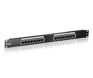 E-Quip equip Cat5e Patch Panel 48.3 cm/19 Inches 1HE (16-Port RJ45 Adapter - Black