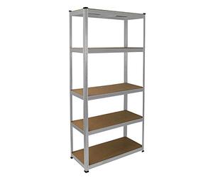 E-rax Shelving cabinet - 90x40x180 cm - Silver - 100% boltless - Load capacity: 200 kg per shelf - metal storage rack