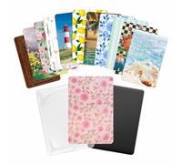 E-Reader Cardstock Paper Inserts for Clear Case | 12 pk 4.88 x 6.73” inches Paper White 11th Generation 6.8" Screen Compatible Put Behind Case Colorful Floral Designs Change Out (1857 Design Mix 3)