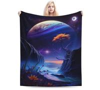 E-Rides 125x150CM Mysterious Ocean Planet Blanket, Soft & Cozy for Adults & Kids, Unique Birthday Gift, Perfect Home Decor, Ideal for Couch, Bed, Office, Travel, All Seasons
