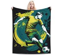 E-RIDES 150x200CM Athlete Kicking Football Blanket, Soft & Cozy for Adults & Kids, Unique Birthday Gift, Perfect Home Decor, Ideal for Couch, Bed, Office, Travel, All Seasons