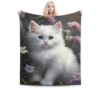 E-RIDES 150x200CM Cat Throw Blanket,Cat Blankets for Cat Lovers, Unique Birthday Gifts for Women, Girls, Perfect Home Decor Blanket, Ideal for Couch, Bed, Office, Travel, All Seasons