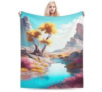 E-RIDES 150x200CM Soft-toned Dreamy Landscape Blanket, Soft & Cozy for Adults & Kids, Unique Birthday Gift, Perfect Home Decor, Ideal for Couch, Bed, Office, Travel, All Seasons