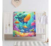 E-RIDES 76x100CM Baby and Pet Blanket - Colorful Underwater World Blanket Throw for Nursery, Toddlers and Pets, Cozy and Warm, Ideal for Cribs and Pet Beds - Perfect Newborn Baby Gift