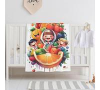 E-RIDES 76x100CM Baby and Pet Blanket - Fruit-Loving Children Blanket Throw for Nursery, Toddlers and Pets, Cozy and Warm, Ideal for Cribs and Pet Beds - Perfect Newborn Baby Gift