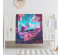 E-RIDES 76x100CM Baby and Pet Blanket - Pink Earth and Plants Blanket Throw for Nursery, Toddlers and Pets, Cozy and Warm, Ideal for Cribs and Pet Beds - Perfect Newborn Baby Gift
