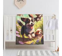 E-RIDES 76x100CM Small Blanket - Puppy Blanket Throw for Nursery, Toddlers and Pets, Cozy and Warm, Ideal for Cribs and Pet Beds - Perfect Newborn Baby Gift