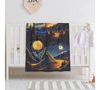 E-RIDES 76x100CM Small Blanket - Van Gogh-style Mountain Blanket Throw for Nursery, Toddlers and Pets, Cozy and Warm, Ideal for Cribs and Pet Beds - Perfect Newborn Baby Gift