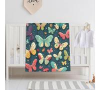 E-RIDES 76x100CM Small Flannel Blanket, Beautiful Butterfly Blanket for Babies, Kids, Cat, Dog, Travel - Lightweight Blanket for Couch, Bed, Car, and Stroller, Idea Birthday Gift