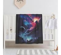 E-RIDES 76x100CM Small Flannel Blanket, Glorious Starry Night Sky Blanket for Babies, Kids, Cat, Dog, Travel - Lightweight Blanket for Couch, Bed, Car, and Stroller, Idea Birthday Gift