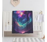 E-RIDES 76x100CM Small Flannel Blanket, Gradient Colors in the Starry Sky Blanket for Babies, Kids, Cat, Dog, Travel - Lightweight Blanket for Couch, Bed, Car, and Stroller, Idea Birthday Gift