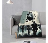 E-RIDES 76x100CM Small Flannel Blanket, Helicopter and the Army Blanket for Babies, Kids, Cat, Dog, Travel - Lightweight Blanket for Couch, Bed, Car, and Stroller, Idea Birthday Gift