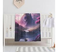 E-RIDES 76x100CM Small Flannel Blanket, Pink Wonderland Castle Blanket for Babies, Kids, Cat, Dog, Travel - Lightweight Blanket for Couch, Bed, Car, and Stroller, Idea Birthday Gift