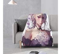 E-RIDES 76x100CM Small Flannel Blanket, Purple-Dressed Beauty Blanket for Babies, Kids, Cat, Dog, Travel - Lightweight Blanket for Couch, Bed, Car, and Stroller, Idea Birthday Gift