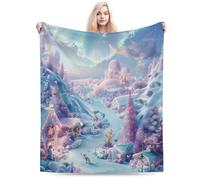 E-RIDES Dreamy Christmas Tree Forest Flannel Blanket 100x125CM, Cozy and Soft Holiday Throw for Bed, Sofa, or Couch, Magical Forest Design, Great Gift for Women, Men, and Kids