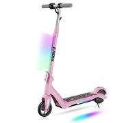E-RIDES Electric Scooter,6'' Foldable Electric Scooter for Kids Ages 6-12, Colorful Lights Kids Electric Scooters, Up to 9 Mph & 5 Miles Range, LED Display, Lightweight Kid E Scooter (Pink)