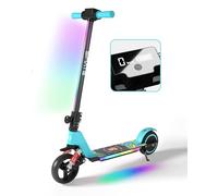 E-RIDES Patinete Eléctrico para Niños, Plegable 6-12 Años, Patinete Infantil con Pantalla LED, Alcance de 5-8 KM, Luces LED de Colores, Altura y Velocidad Ajustables, Regalo Ideal para Niños
