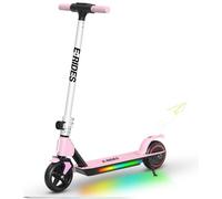 E-RIDES S2 Electric Scooter for Kids, 24V 130W Kids Electric Scooter with 6.5" Tires,14km/h, 8km Range, Foldable Frame, 70kg Load,Dual Brakes, E Scooters 3 Speed Modes & LED Lights (Pink)