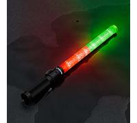 E-riding 21 inch Traffic Wand Safety Light Wands | High Visibility, Durable, Portable | Flagging Baton with 3 Flashing Modes for Parking, Aircraft, Night Traffic Directing (Red&Green)