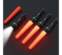 E-riding 4 Pack 11 Inch Traffic Sticks, Small Orange LED Safety Wand with 5 Flashing Modes, Air Traffic Control Wand for Airport,