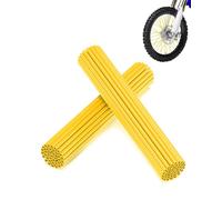 E-riding Bike Spoke Skins Covers - 72Pcs Universal Motorcycle Wheelchair Wheel Spoke Wraps, Dirt Bike Spoke Skin, Pipe Trim for 8"-21" Spoke Rims Spoke Covers Decoration Protector - Yellow
