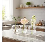 E-ROOM TREND 3-Connected Globe Plant Propagation Station,Small Glass Plant Terrarium,Clear Hydroponic Terrarium for Indoor Plants, Home Office Garden Decor Vase -9.84″×3.15″×3.15″