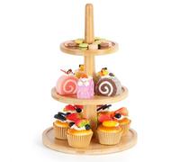 E-ROOM TREND Cupcake Stand / Dessert Stand Tower Tree | Sturdy Display Pastry Serving Tray Platter | for Wedding Tea Birthday Party Baby Shower (CSB9.5-3) | 3 Tier | Bamboo